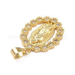 Brass Micro Pave Clear Cubic Zirconia Pendants&nbsp;ZIRC-A021-33G