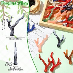 32個8スタイル不透明アクリルパーツ  サンゴ  ミックスカラー  46.5~49x32x9mm  4個/スタイル&nbsp;OACR-CJ0002-51
