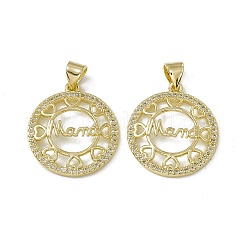 Rack Plating Brass Micro Pave Cubic Zirconia Pendants&nbsp;ZIRC-F130-03G