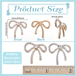 12Pcs 2 Colors Alloy Rhinestone Cabochons&nbsp;FIND-FG0004-58