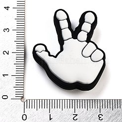 シリコンビーズ  DIYネックレスの製作  手  ホワイト  34x29.5x10mm  穴：2mm&nbsp;SIL-I005-02C