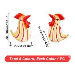 AHADEMAKER 6Pcs 6 Colors Handmade Millefiori Lampwork Display Decorations&nbsp;DJEW-GA0001-41