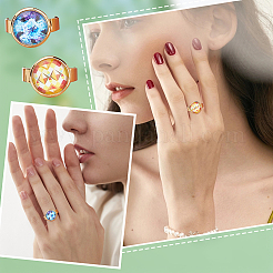 DIY Flat Round Blank Dome Finger Rings Making Kit&nbsp;DIY-DC0001-63