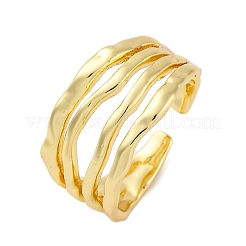 Rack Plating Brass Cuff Finger Rings for Women&nbsp;RJEW-M028-23G