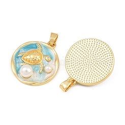 Brass Enamel Pendants&nbsp;KK-CBAEBFB-06G-01