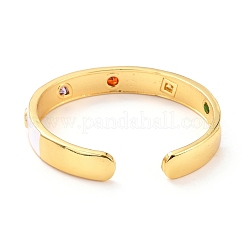 Colorful Geometry Cubic Zirconia Cuff Bangle&nbsp;BJEW-D448-25G-RS