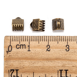 アイアン製カシメリボン止めエンドパーツ  ミックスカラー  6x6mm  穴：2mm  約890個/200g&nbsp;E004Y-6x6mm-M