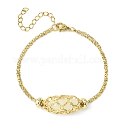 Natural Mixed Gemstone Bullet Link Bracelet&nbsp;BJEW-JB09563