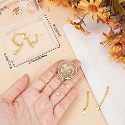 10Pcs 925 Sterling Silver End with Extender Chains and Teardrop Charms&nbsp;STER-BBC0009-89G