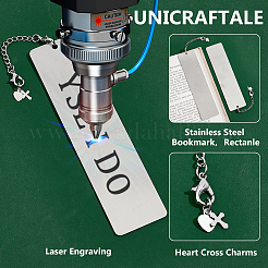 4Pcs Rectangle 201 Stainless Steel Blank Bookmarks&nbsp;AJEW-UN00004