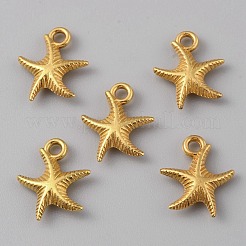 海をテーマにした合金ペンダント  ライトゴールド  ヒトデ  15.5x14x3mm  穴：2mm&nbsp;FIND-WH0417-86C