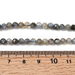 天然石カヤナイトビーズ連売り  多面カット  ラウンド  4~4.5mm  穴：0.7mm  約87個/連  15.35''（39センチメートル）&nbsp;G-K366-C04-4mm