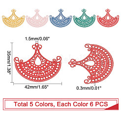 30Pcs 5 Colors 201 Stainless Steel Filigree Joiners Links&nbsp;STAS-DC0008-48
