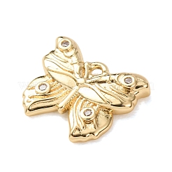 Brass Micro Pave Clear Cubic Zirconia Charms&nbsp;KK-H294-01G