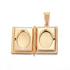 Ion Plating(IP) 316 Surgical Stainless Steel Locket Pendants&nbsp;STAS-N0016-06G