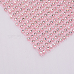 プラスチック弾性ラインストーンネット  DIYアクセサリー  お祭りの装飾アクセサリー  ピンク  183x122x2.5mm&nbsp;KY-WH0020-86D