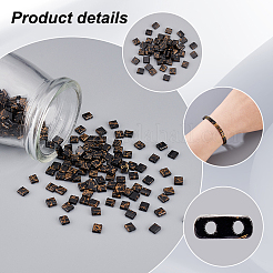 240Pcs 2-Hole Glass Seed Beads&nbsp;SEED-PH0001-75