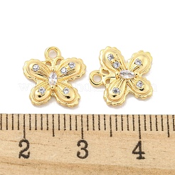 Brass Micro Pave Clear Cubic Zirconia Charms&nbsp;KK-Z044-19G