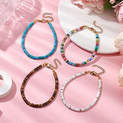 Natural & Synthetic Mixed Gemstone Heishi Beaded Bracelets&nbsp;BJEW-JB11073