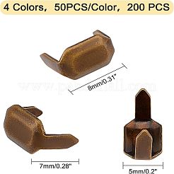 200色のブラジャー留め具4個  ベルト用  バッグ交換用アクセサリー  長方形  ミックスカラー  5x8x7mm  4色  50個/カラー  200pc&nbsp;KK-FH0002-67