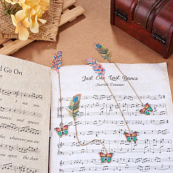 4Pcs 2 Styles Stainless Steel & Alloy Bookmarks&nbsp;AJEW-TAC00110