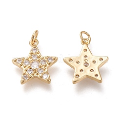 Brass Micro Pave Clear Cubic Zirconia Charms&nbsp;KK-F820-19G