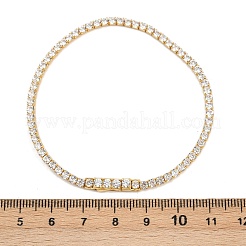 女性用スターリングシルバーマイクロパヴェキュービックジルコニアテニスブレスレット925個  正方形  18KGP本金メッキ  2.5 mm幅  7-1/8インチ（18cm）&nbsp;BJEW-C117-01A-G02