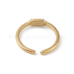 イオンプレーティング(IP) オーバルクリアキュービックジルコニアカフリング 12個  女性用304ステンレススチールオープンリング  18KGP本金メッキ  調整可能&nbsp;RJEW-G312-01G