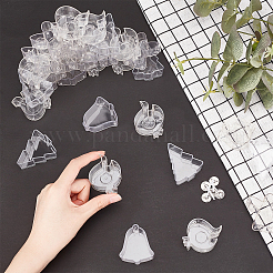 混合形状プラスチックキャンドルカップ  パラフィンキャンドルウィック付き  キャンドル作りツール用  透明  44~50x40~52x19~21mm&nbsp;AJEW-PH0017-78