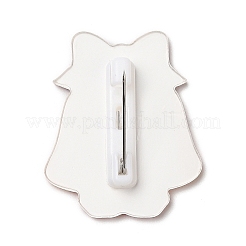 クリスマステーマのアクリルブローチ  201ステンレスピン付き  ベル＆ベア  31.5x26.5x7mm&nbsp;JEWB-E024-01P-07