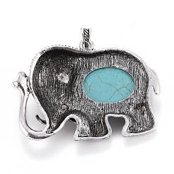 Synthetic Turquoise Big Pendants&nbsp;PALLOY-I214-01AS