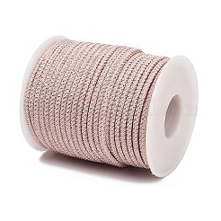 ナイロン編組コード  ミランコード／メタリック糸を撚り合わせたもの  ピンク  3mm  約21.87ヤード（20m）/ロール&nbsp;NWIR-C004-03I