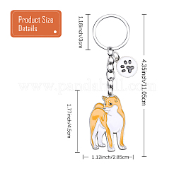 Wewaysmile 犬用キーホルダー 車用キーホルダー ペット用ペンダント キーリング 可愛い犬用キーリング ポータブル メタルキーホルダー ペット愛好家へのギフト 誕生日 子犬テーマ パーティー用品 (秋田犬)  プラチナ  11.05x2.9cm&nbsp;JX804A