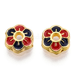 6-Petal Alloy Enamel Bead Caps&nbsp;X1-ENAM-TAC0023-06