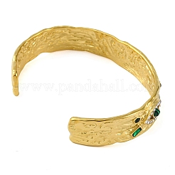 304 Stainless Steel Natural Malachite Cuff Bracelets&nbsp;BJEW-U009-01G-01