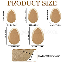 5個 5スタイル MDF 陶器粘土ベースプレート  陶器ツール  卵  185~300x130~215x15mm  1個/スタイル&nbsp;TOOL-CN0001-13B