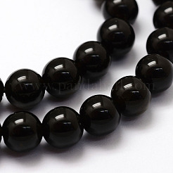 Natural Golden Sheen Obsidian Beads Strands&nbsp;X-G-F364-08-6mm