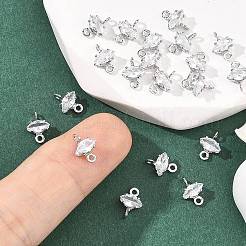SHEGRACE Brass Pave Cubic Zirconia Horse Eye Connector Charms&nbsp;XGRQ2O435-436A-P