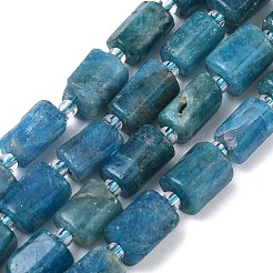 天然石アパタイトビーズ連売り  コラム  多面カット  シードビーズで  7.5~12.5x6~7.5x6~8mm  穴：0.8~1.2mm  約30~34個/連  15.35''~17.32''（39~44センチメートル）&nbsp;G-C270-K04