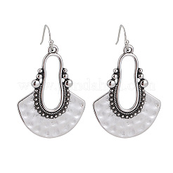 Bohemian Style Fan Alloy Imitation Leather Cord Dangle Earrings&nbsp;FS-WGA2883-01