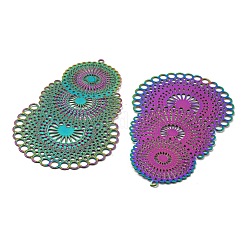 Ion Plating(IP) 304 Stainless Steel Etched Metal Embellishments Big Pendants&nbsp;STAS-G328-01RC