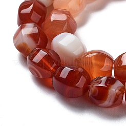 天然バンデットアゲートビーズ連売り  染め＆加熱  イチジクの形  暗赤色  9x8x8mm  穴：1.2mm  約38個/連  13.66~13.98''（34.7~35.5センチメートル）&nbsp;G-G172-02A