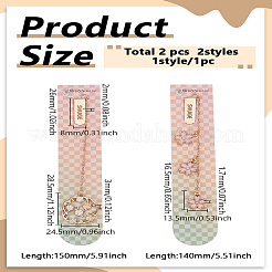 2Pcs 2 Styles Zinc Alloy Enamel Bookmarks&nbsp;AJEW-LP0006-05B