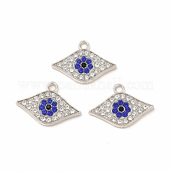 合金ラインストーンチャーム  目  プラチナ  14.5x21x2mm  穴：2mm&nbsp;PALLOY-I217-25P