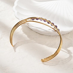 304 Stainless Steel Cuff Bangles for Women&nbsp;BJEW-Z087-08G