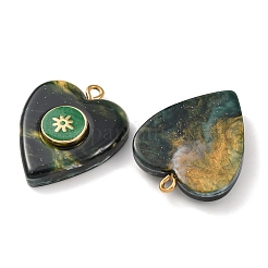 304 Stainless Steel Resin Pendants&nbsp;STAS-F352-07A-02