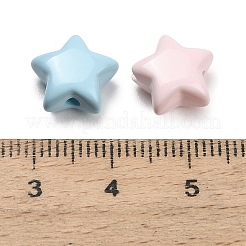 不透明なアクリルビーズ  スター  ミックスカラー  10.5x11.5x6mm  穴：1.8mm&nbsp;OACR-D043-08