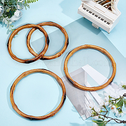 4個 2スタイル PSプラスチック模造竹ハンドル  リング形状  ペルー  129.5~150.5x13.5mm  内径：107~129.5mm  2個/スタイル&nbsp;PURS-BBC0001-04