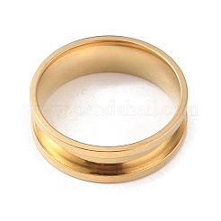 201ステンレススチールの溝付き指輪  ゴールドカラー  usサイズ12 3/4(22mm)&nbsp;RJEW-WH0004-32G-G