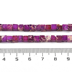 染色合成インペリアルジャスパービーズ連売り  キューブ  パープル  4~4.5x4~4.5x4~4.5mm  穴：1mm  約95個/連  16.06~16.14''（40.8~41センチメートル）&nbsp;G-H087-F02-01D-1